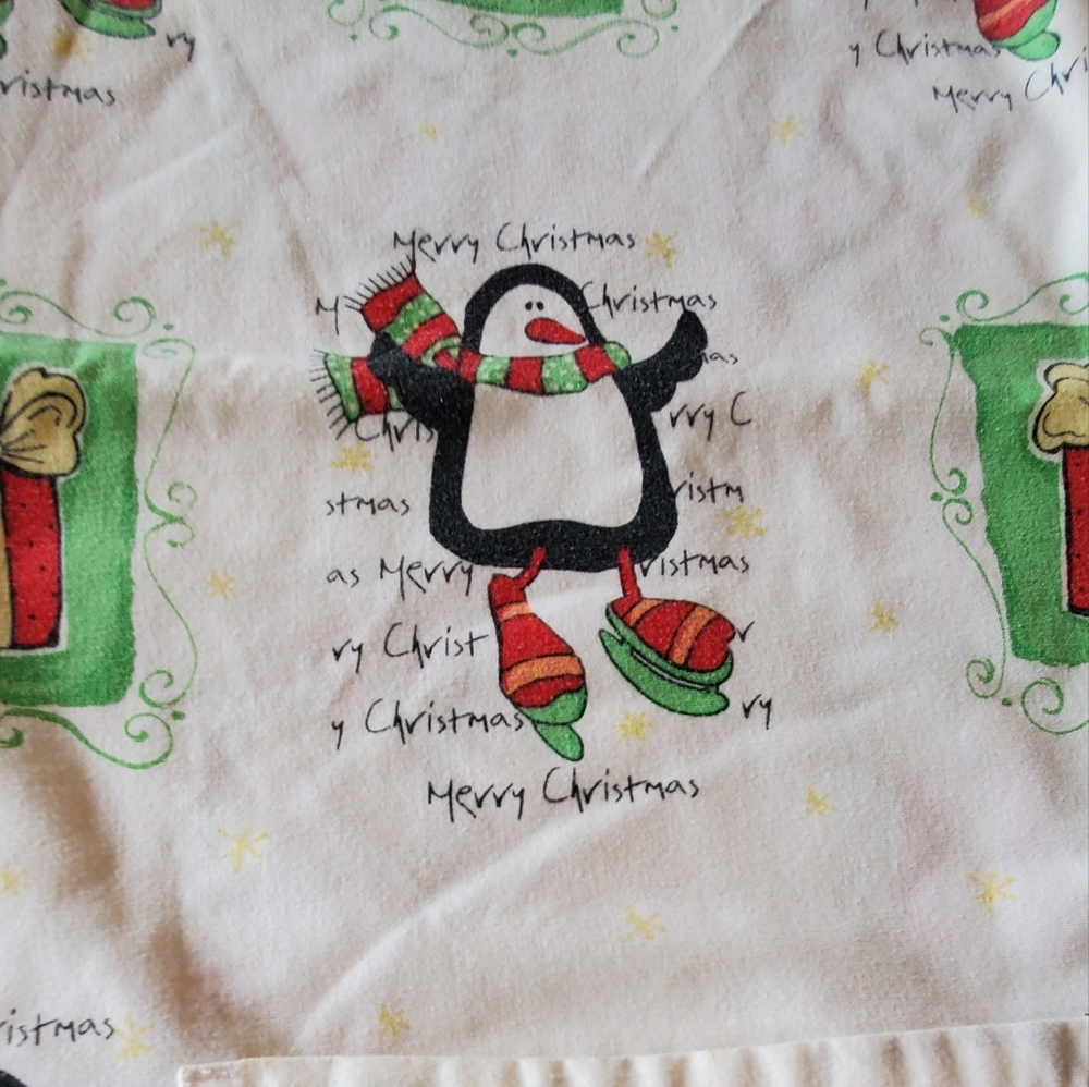 Christmas penguin scrub top
